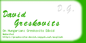 david greskovits business card